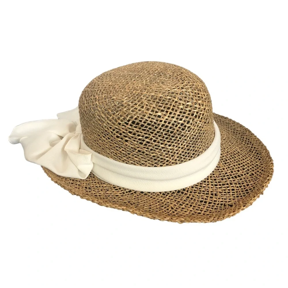 Vintage Open Weave Wicker Sun Hat - Picture 4 of 7